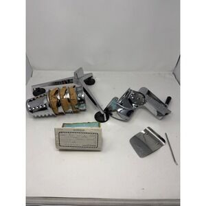 Vintage Saladmaster Food Processor V Machine Slicer Shredder w/ 5 Cones USA